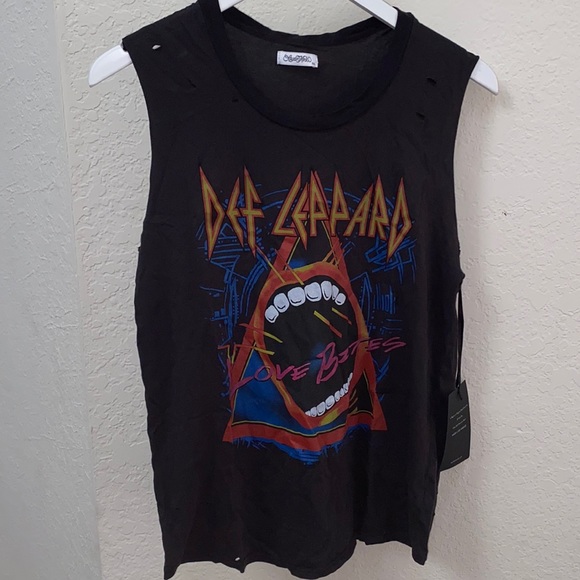 Lauren Moshi Dresses & Skirts - Lauren Moshi Def Leppard Tank W holes New
